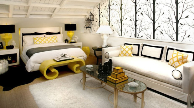 Black And White With Yellow Accents Bedroom My Daily