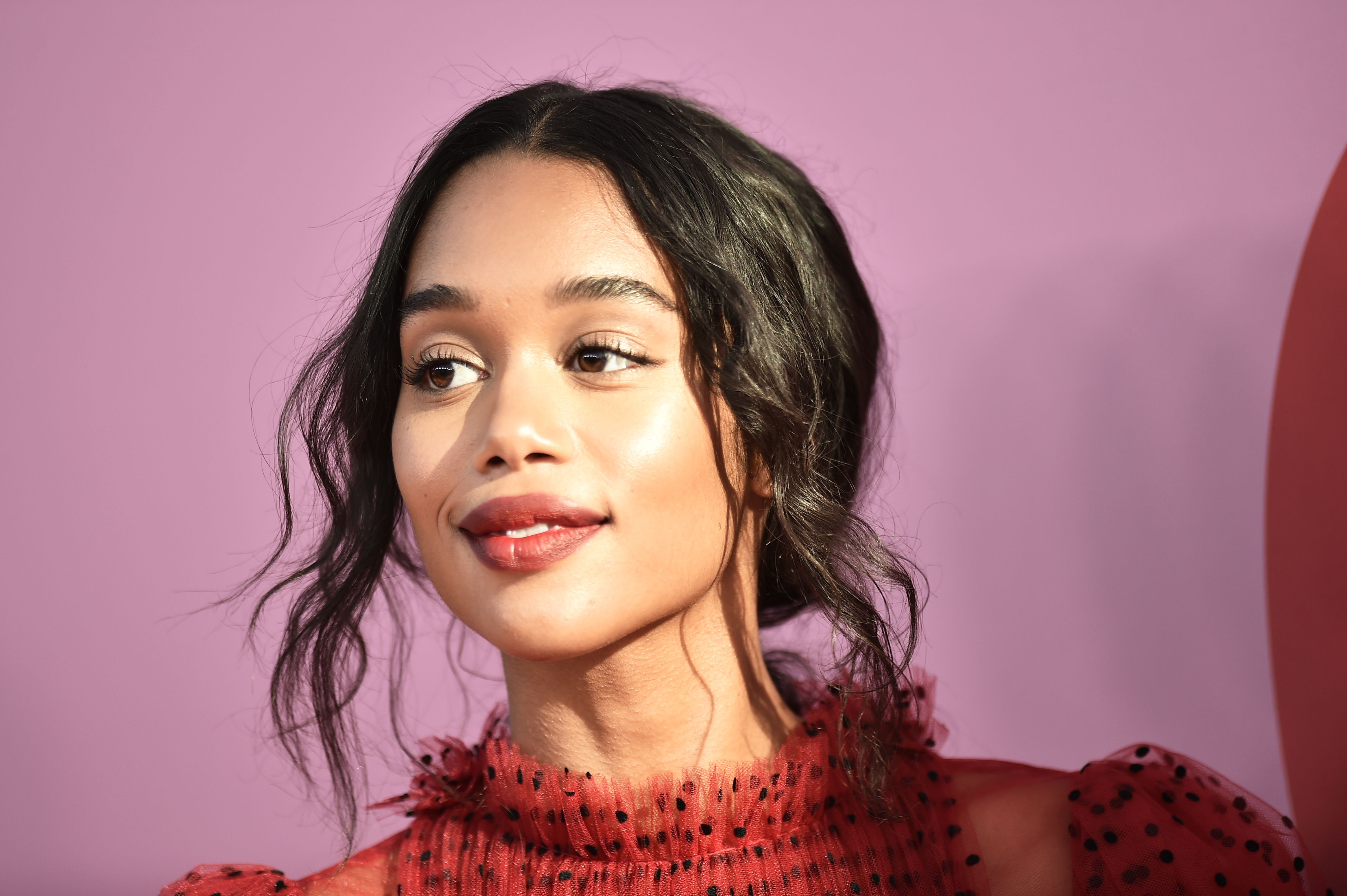 Laura Harrier Channels Our Favorite Red Carpet Trends