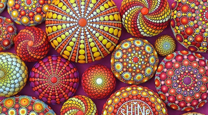 Vibrant Mandala Art Painted on Stones