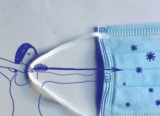German Illustrator is Transforming Face Masks Into Tiny Works of Art