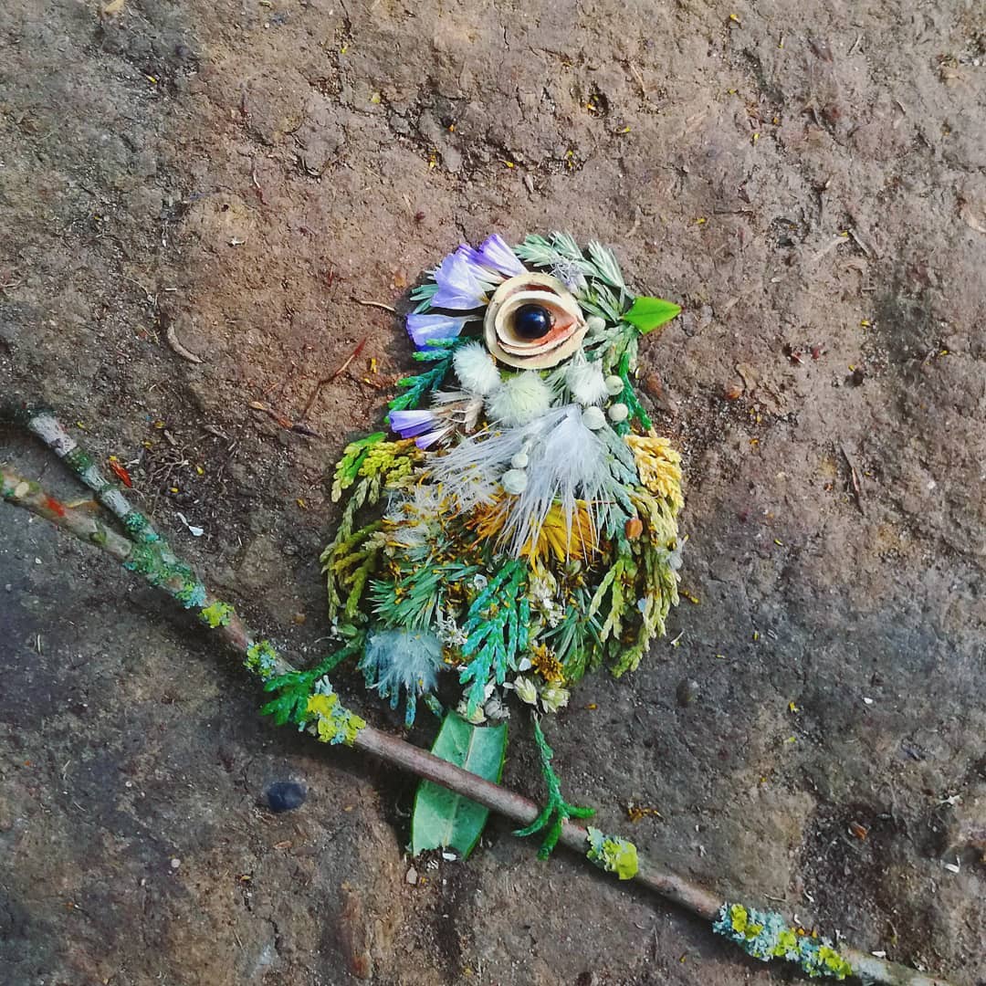 Bird Portraits Made Of Leaves and Flowers - My Daily Magazine - Art ...