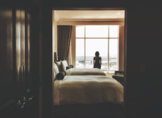 A hotel room