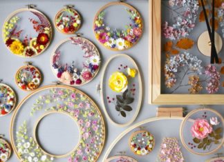 Embroidery Artists Olga Prinku Uses Flowers as Her Thread