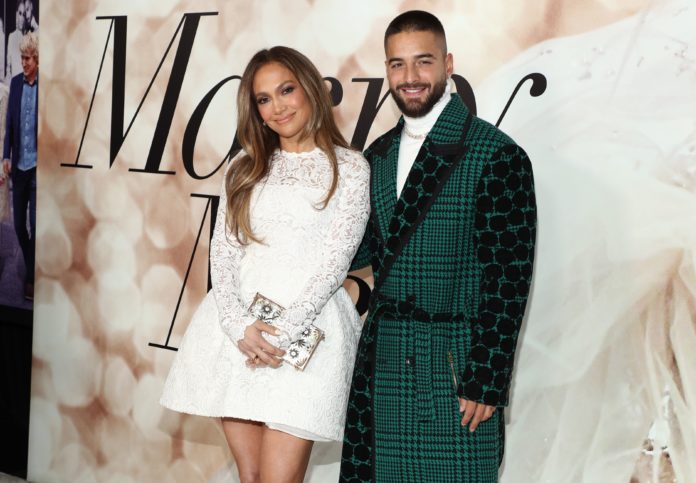 Jennifer Lopez and her co-star, Maluma at the 
