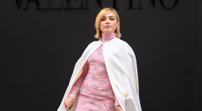 Florence Pugh at Paris Fashion Week in October 2022