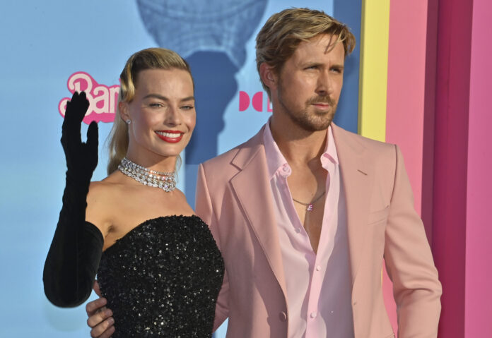 Margot Robbie and Ryan Gosling attend the premiere 