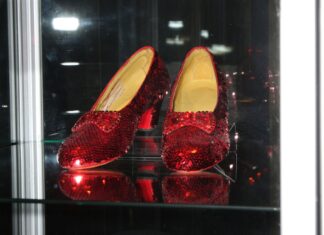 Ruby Slippers From “The Wizard Of Oz” Sell For Record $32.5 Million at Auction Ruby slippers made from Wizard of Oz specification at the "Debbie Reynolds' The Auction Finale" VIP Reception at Debbie Reynolds Dance Studio on May 14, 2014 in North Hollywood, CA.