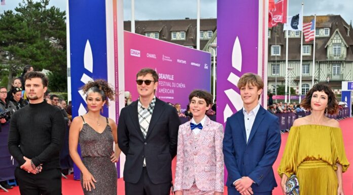 Teen Actor Hudson Meek Tragically Dies at 16 After Falling From Moving Vehicle Clayton Royal Johnson, Christa Boarini, Todd Wiseman Jr, Kue Miller Lawrence, Hudson Meek (middle-right), Christina Brucato attending the premiere of the movie "A Different Man" during the 50th American Film Festival in Deauville, France on September 9, 2024