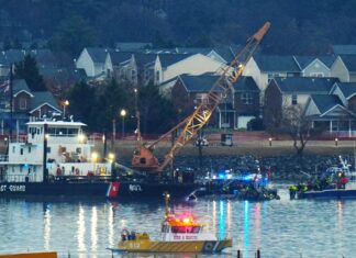 Black Box Data Sheds Light on Fatal D.C. Mid-Air Collision Salvage operation following Potomac plane crash